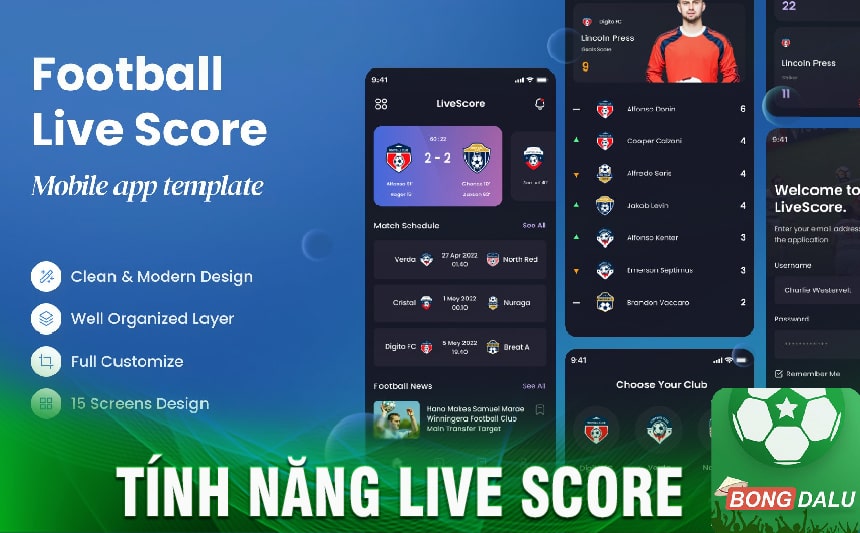 Tổng quan về tính năng live score bongdalu